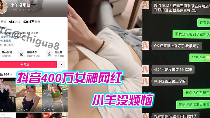 抖音400万女神网红“小羊没烦恼“ 普宁云朵酒店出轨约炮被曝光HD-sha