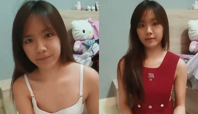 [東南亞] 清純妹妹和學長開視訊裸聊~還換不同的衣服給學長看~