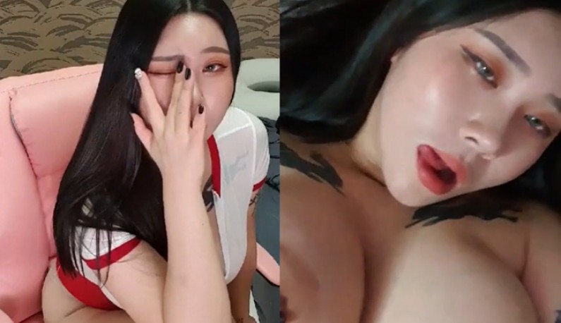[韓國] 紅白大對抗~黑長直主播的情慾實況!!大乳暈大胸部可以揉嗎？