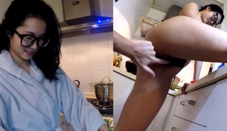 北京嫩模瑶瑶和男友玩裸体性爱厨房，一边做菜一边被玩逼貌似厨艺还不错国产,短片-sha